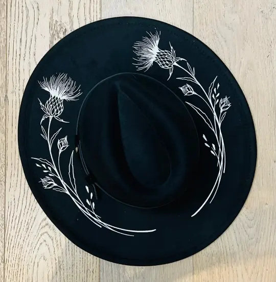 Large Thistles Vegan Felt XL Brim Hat