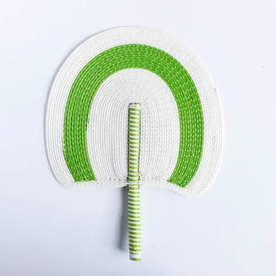White and Lime Green Senegal Fan