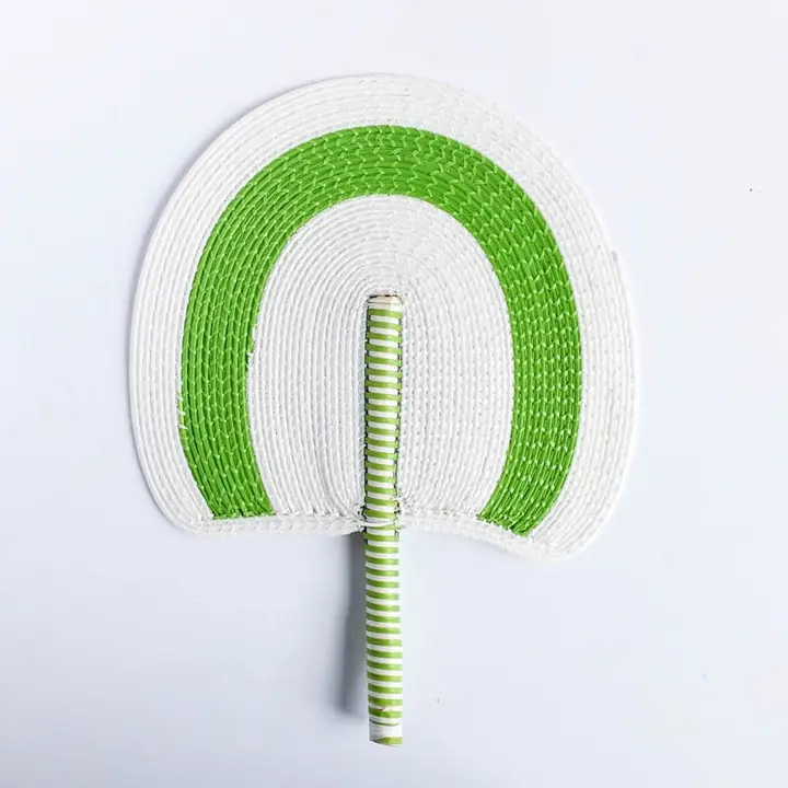 White and Lime Green Senegal Fan