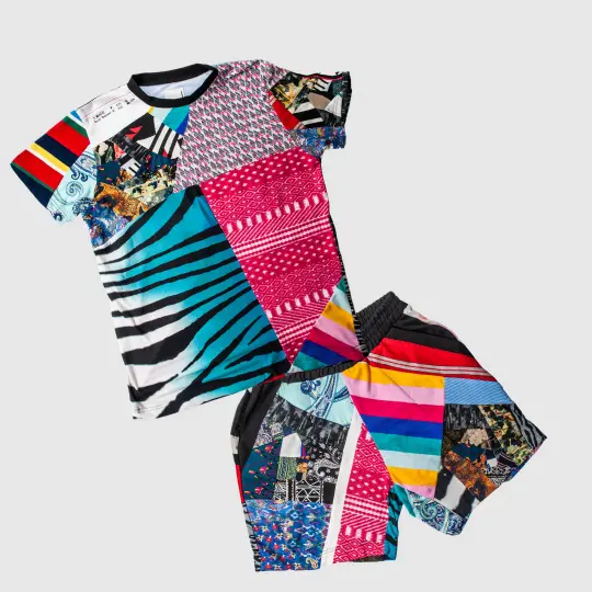 mixed print 'all-over reroll': the shorts set