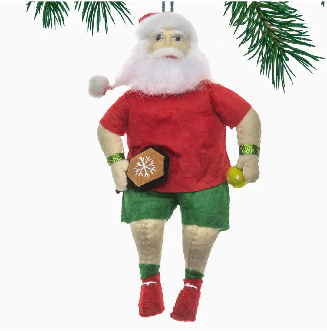 Pickleball Santa Ornament