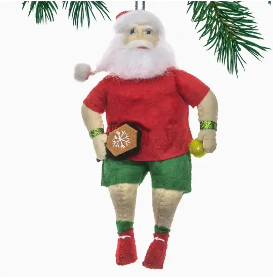 Pickleball Santa Ornament