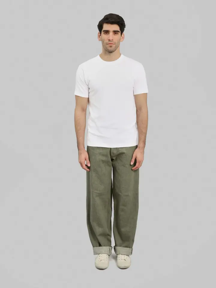 ONI Denim 822-OLD18 18oz "Olive Denim" Super Wide Tapered Jeans Olive