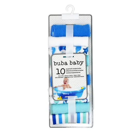 Buba Baby 10 Pack Washcloth Set, Whales