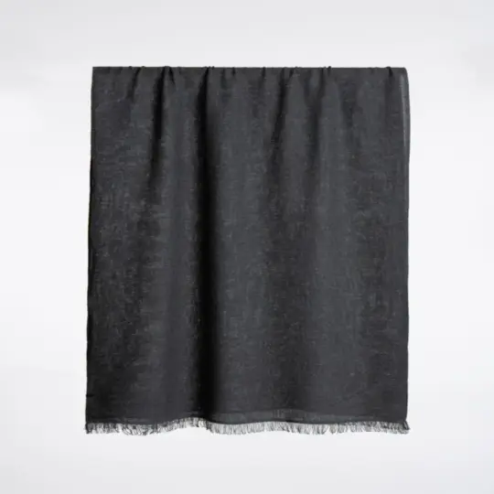 Merino Woven Scarf in Charcoal Grey