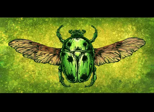 The Scarab Beetle Canvas Print - Egyptian Sacred Beetle Art by David Lozeau