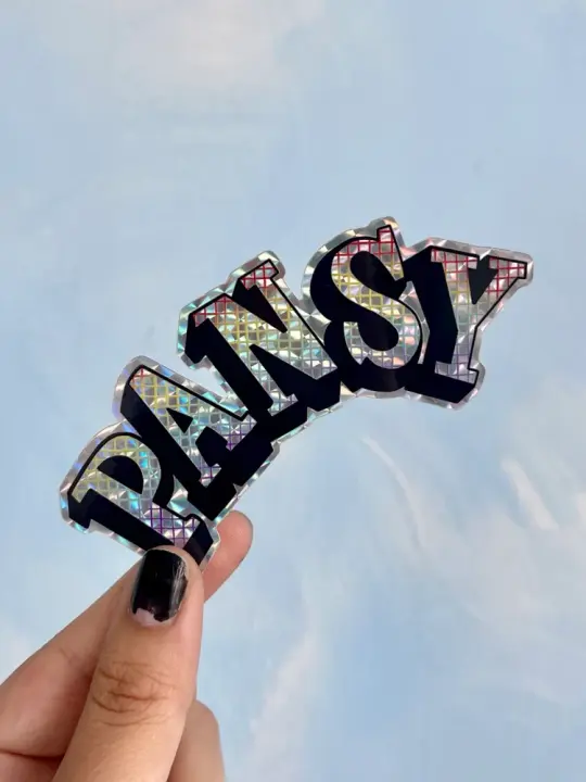 PANSY holographic vinyl sticker