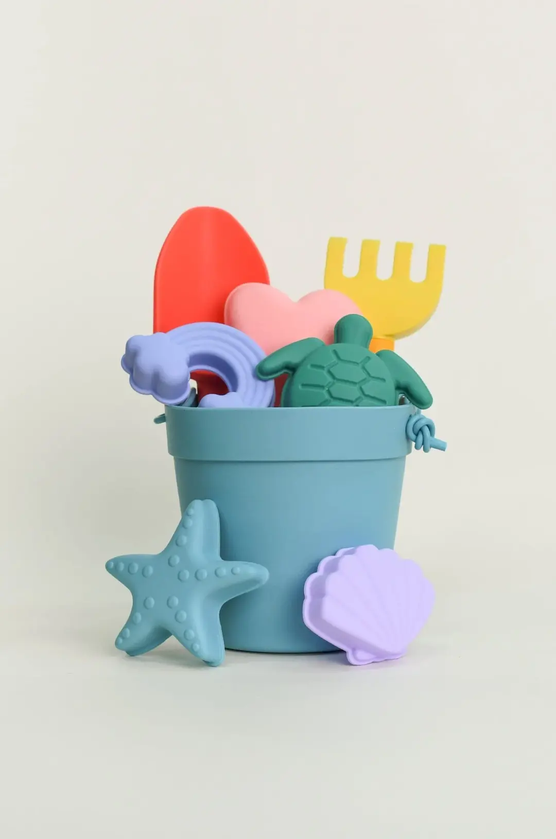 Beach Bucket Sand Play Set - Turquoise 8 piece Set