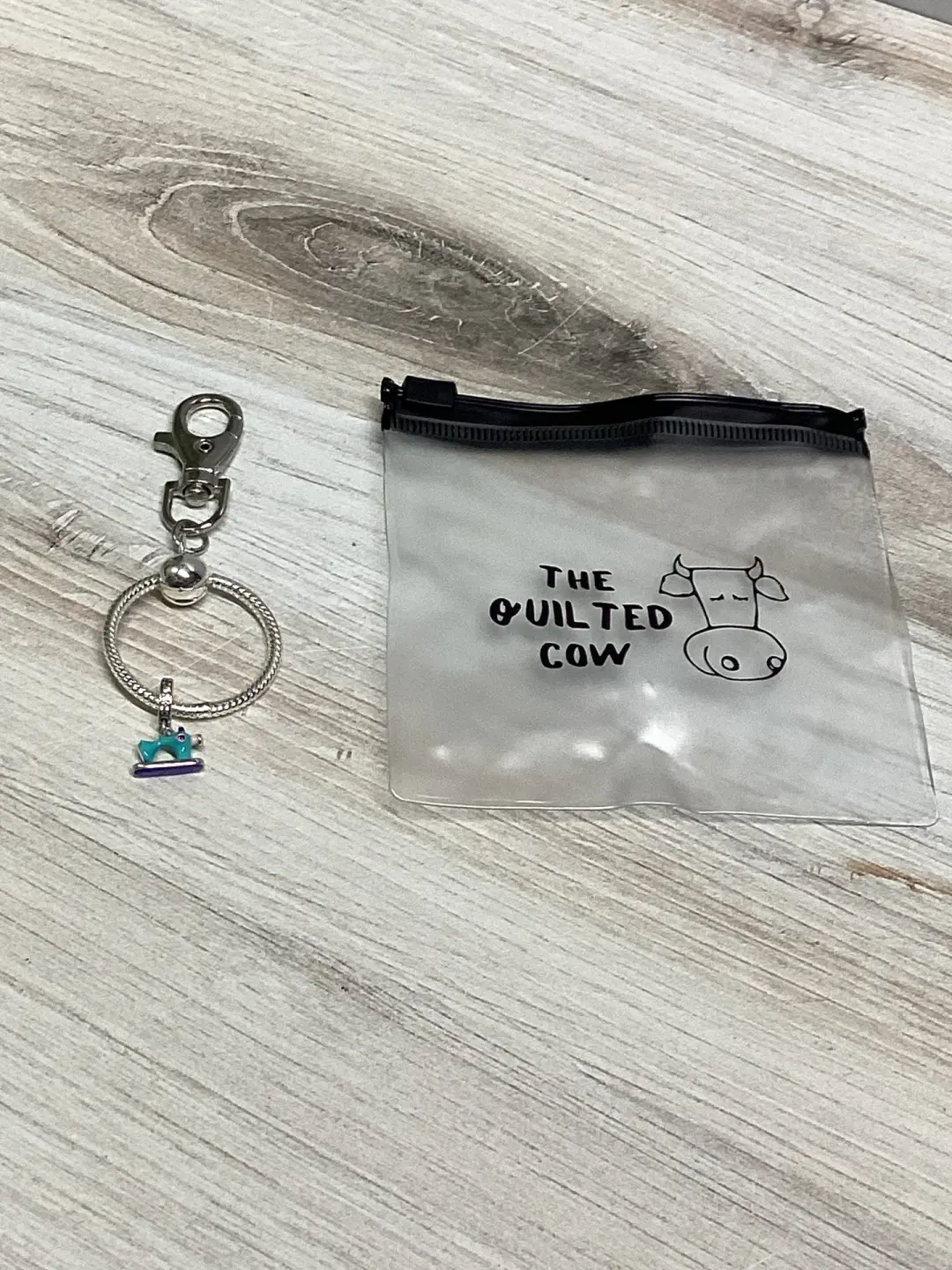 Quilted Cow Sewing Machine Charm & Holder