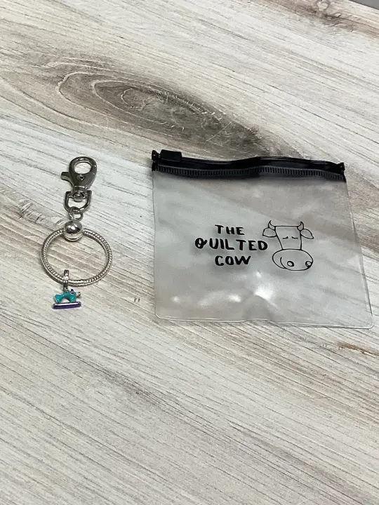 Quilted Cow Sewing Machine Charm & Holder