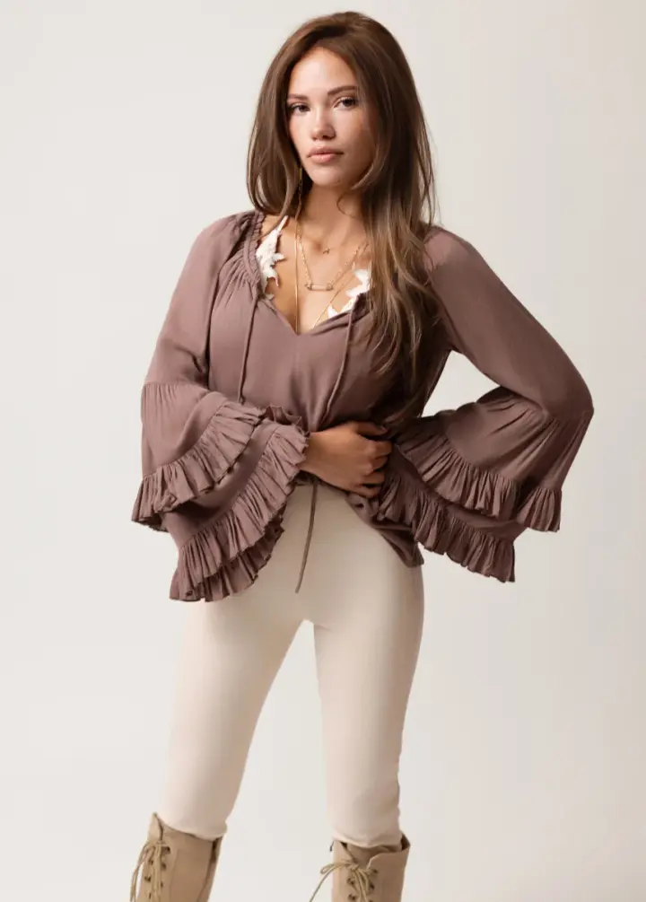 Devina Top in Light Mahogany