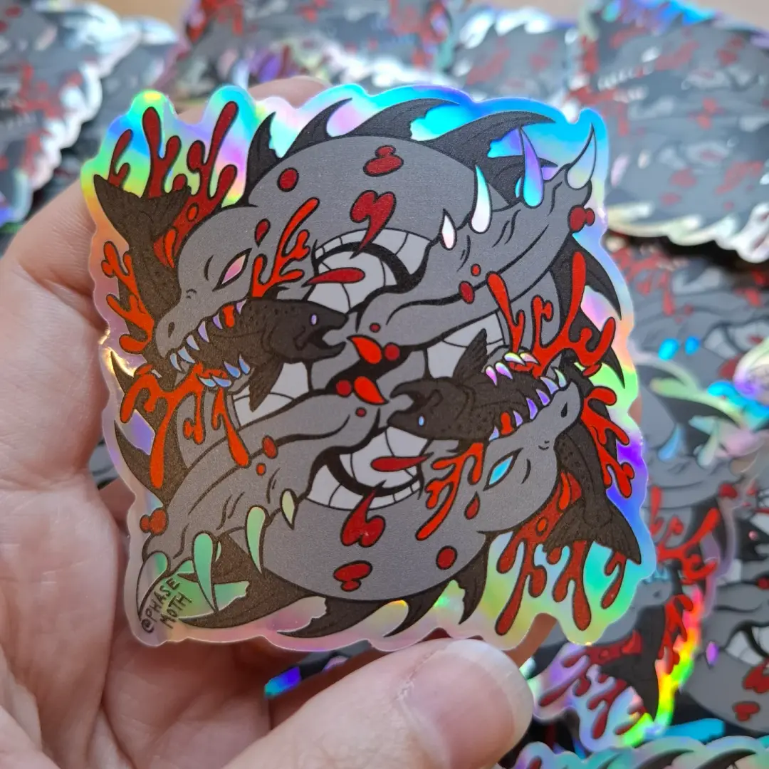 Nessie Distorted Cryptid Holographic Vinyl Sticker