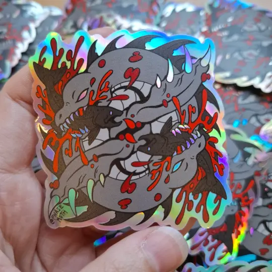 Nessie Distorted Cryptid Holographic Vinyl Sticker