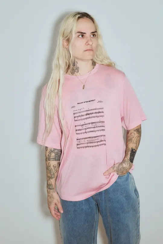 Unisex Walking After Midnight Wool Blend Tee Pink
