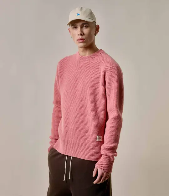 Sturdy Ribbed Merino Wool-Cashmere Raglan Sweater