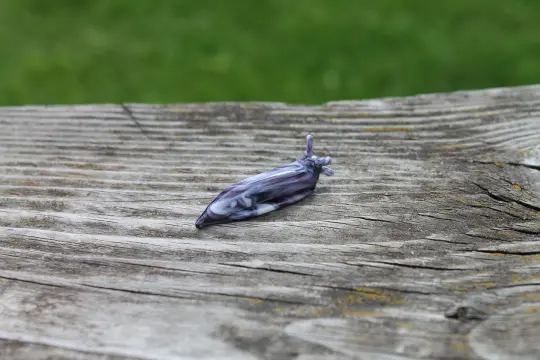 Purple And White Murano Glass Slug – Mini Animal Sculpture