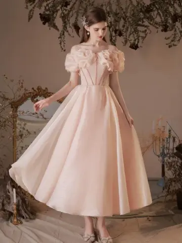 Princess Sweet Chiffon Prom Gown , Pink Women's Maxi Birthday Dress Party Dress RS2322
