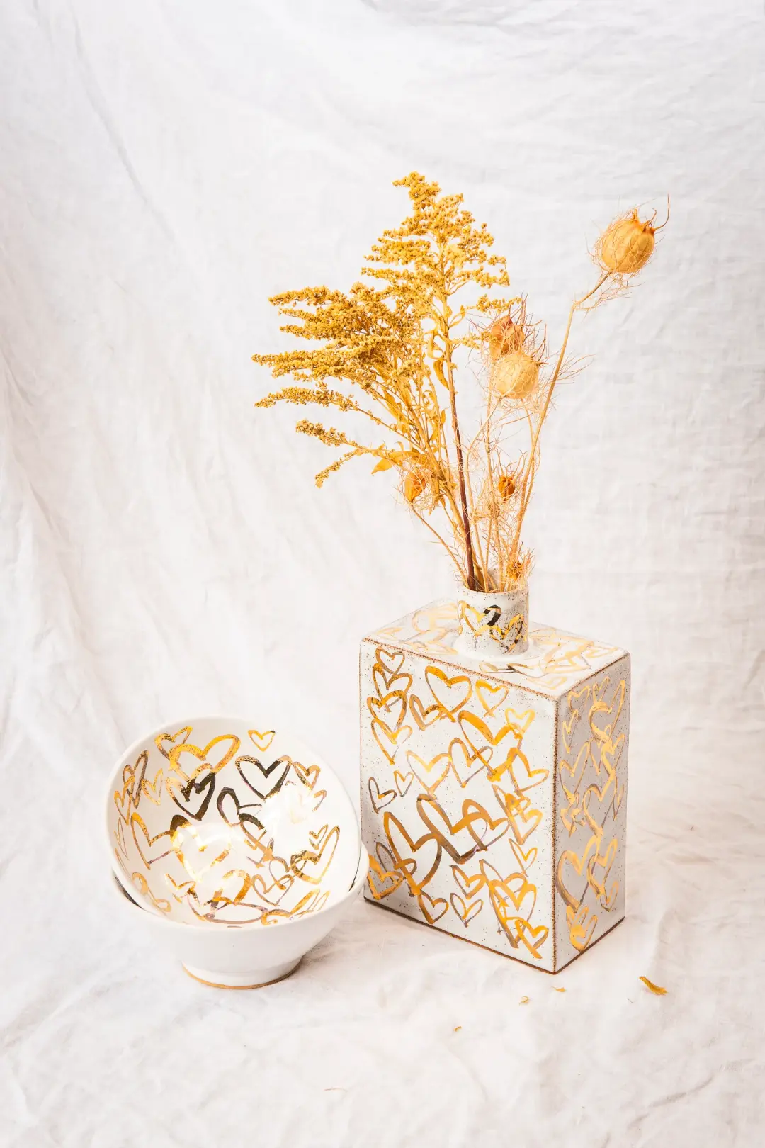 Heart collection block vase