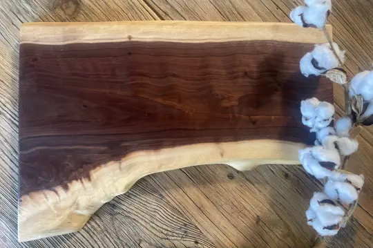 25L018 - Dual Live Edge Walnut Board