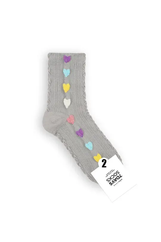 Pom Pom Heart Socks