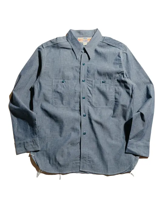 The Real McCoy's MS25003 U.S. Navy Chambray Shirt L/S (Modify) Light Blue