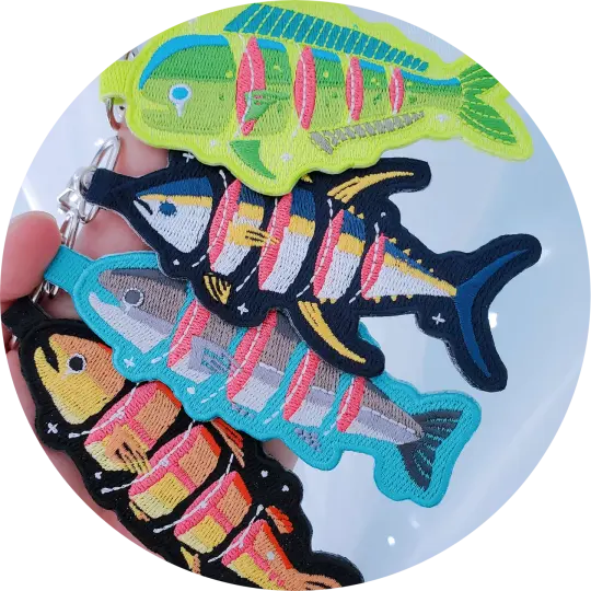 Eat Sustainably! Embroidered Keychains