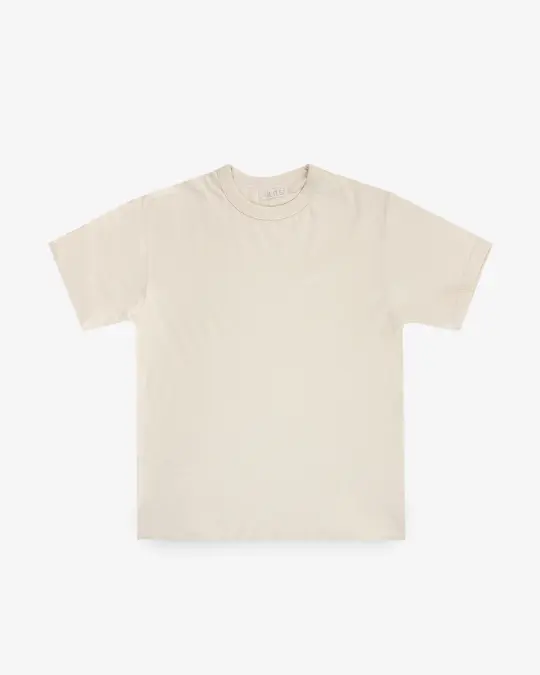 UTILITEES - 5.5oz Loopwheel Crew Neck T-Shirt - Natural Pigment Dyed Reed