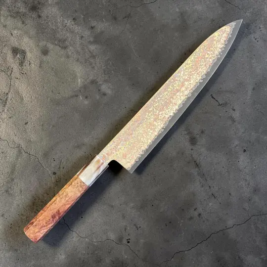 Hatsukokoro Hinotori V-Toku2 Rainbow Damascus Gyuto 240mm