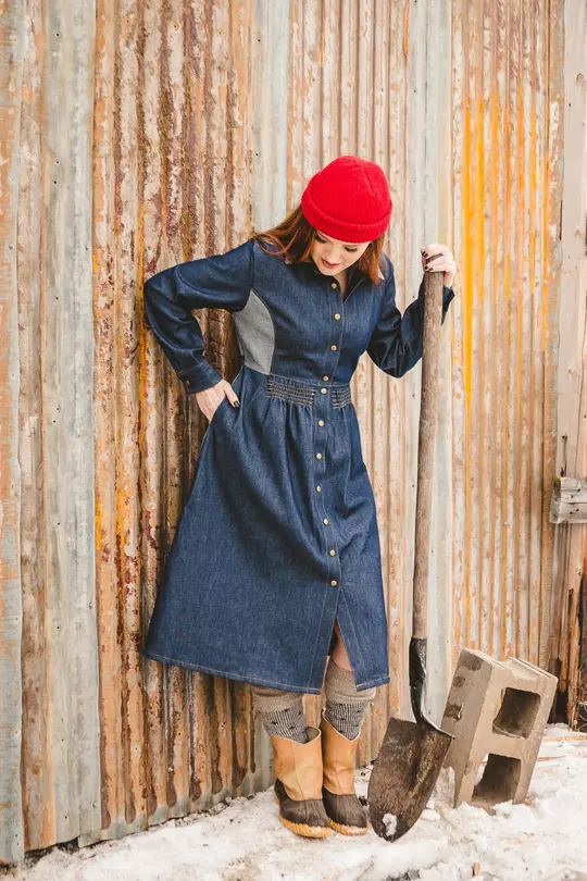 Denim Chore Dress- Large Left!