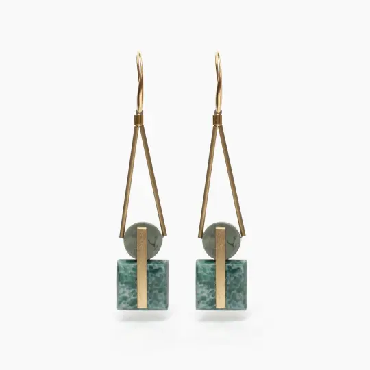 Vintage Glass Geometric Earrings