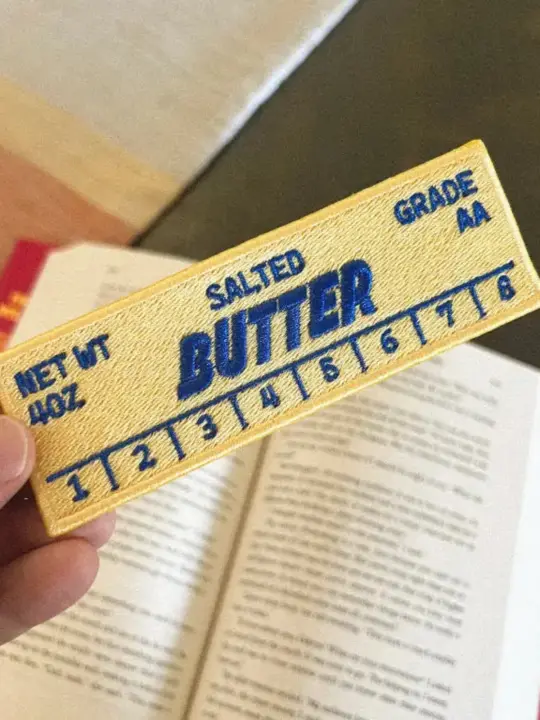 Butter Stick Embroidered Bookmark Patch