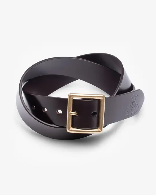 OGL Vintage Buckle Leather Belt - Brown