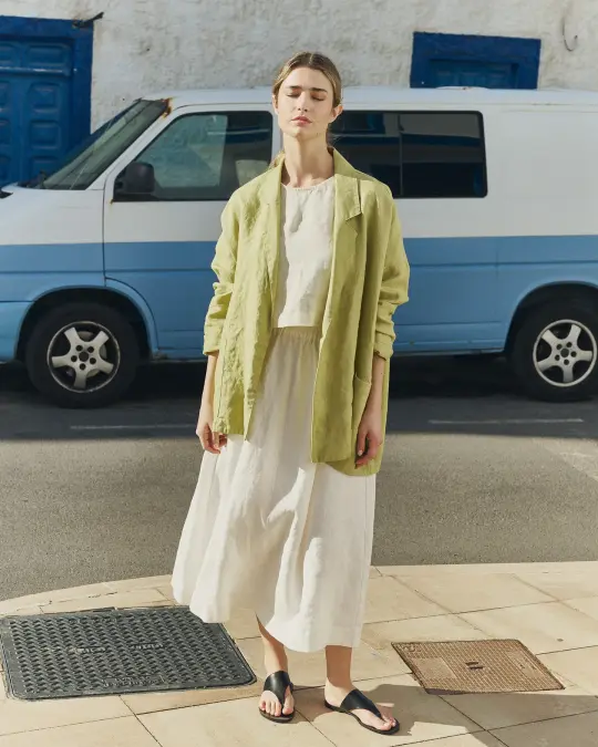 VICTORIA-2 oversized linen jacket