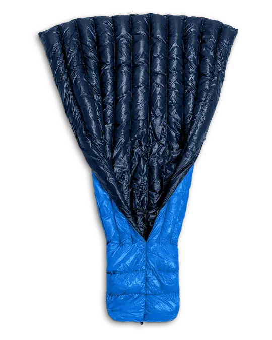 Bargain Summer Quilt / Winter Liner - 40F - Azure Shell/Navy Liner - Standard - Medium