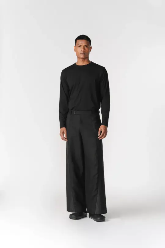 WIDE-LEG SIDE PANEL PANTS