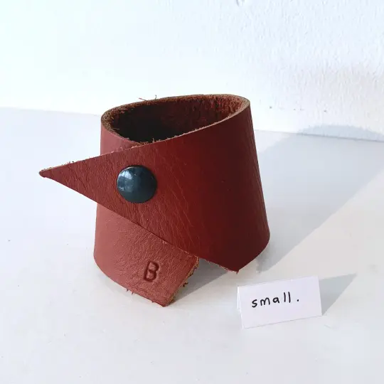Small Ochre Leather Wrist Cuff