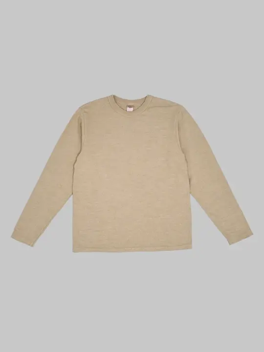 UES No.8 Slub Nep Long Sleeve T-Shirt Beige