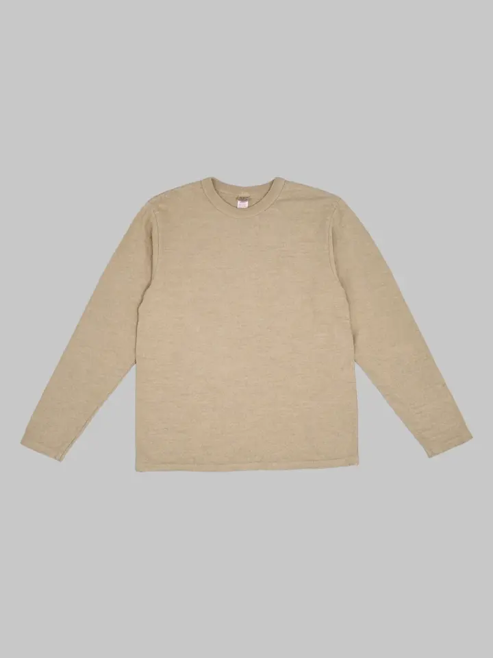UES No.8 Slub Nep Long Sleeve T-Shirt Beige