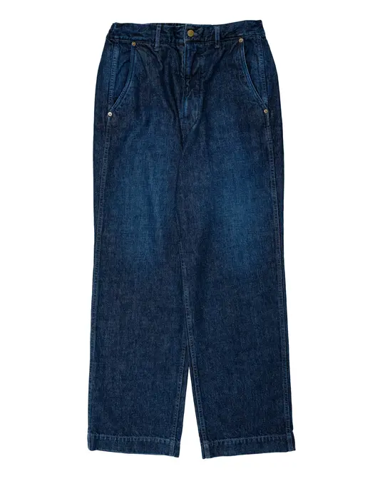 Sage de Cret 13oz Uneven Yarn Denim Wide Work Pants Navy