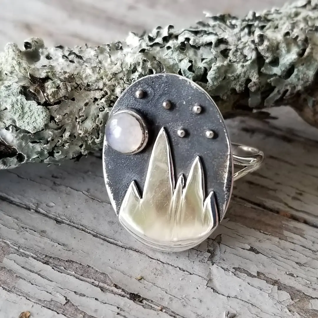 Andes - Moonstone Ring in Sterling