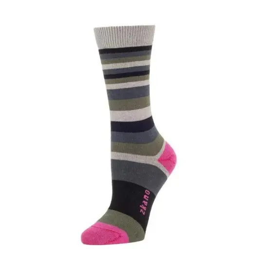 Charlotte Multi Stripe Crew Sock in Heather