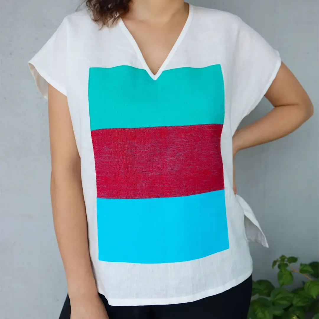 Tabasco Sleeveless Linen V-Neck Blouse