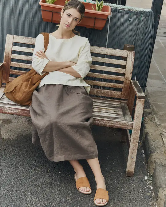 OLD LONDON oversized linen top