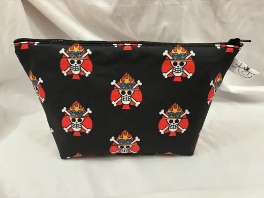 Flaming Pirate Zipper Pouch