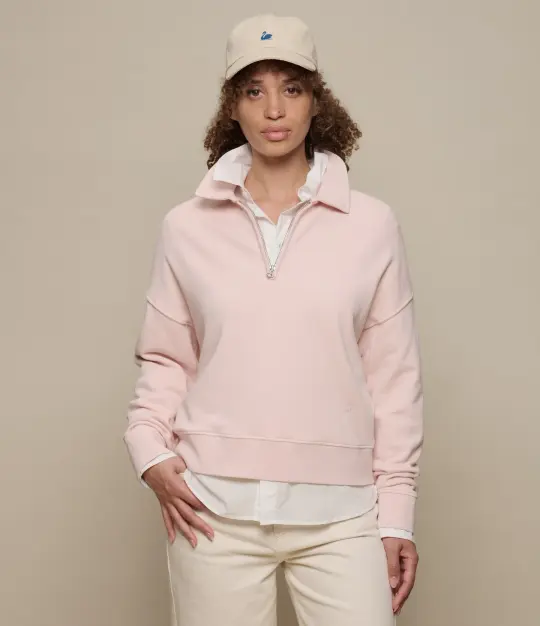 Cropped Retro Fleece Women's Half-Zip Sweatshirt