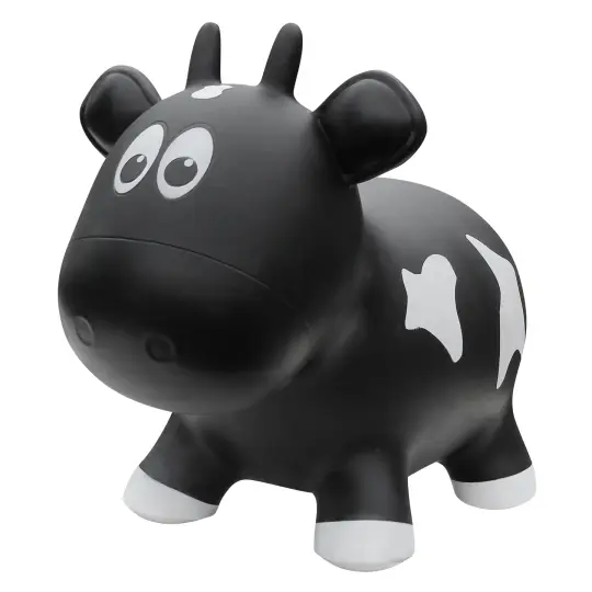 Farm Hoppers Toddler and Kids Inflatable Cow Hopper Toy, Black