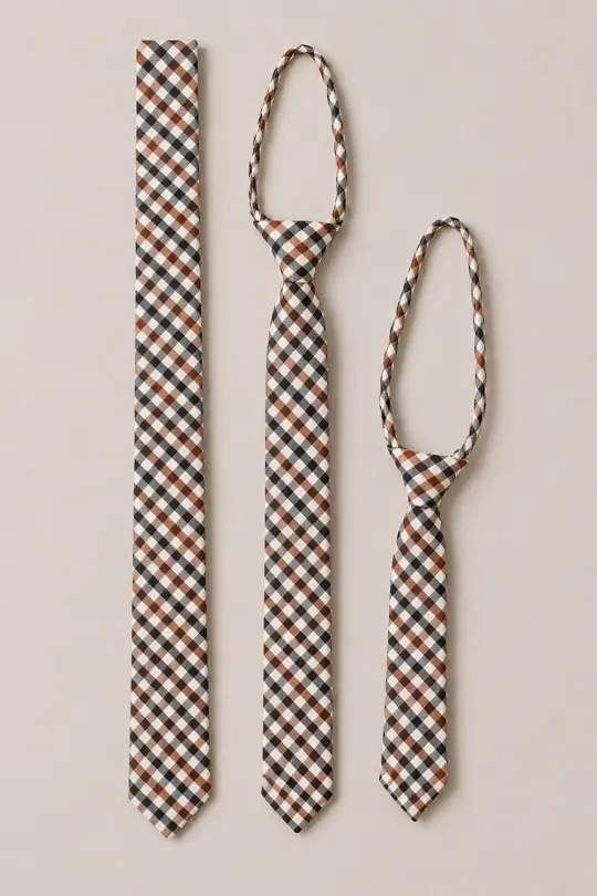 Ties in Chestnut Gingham