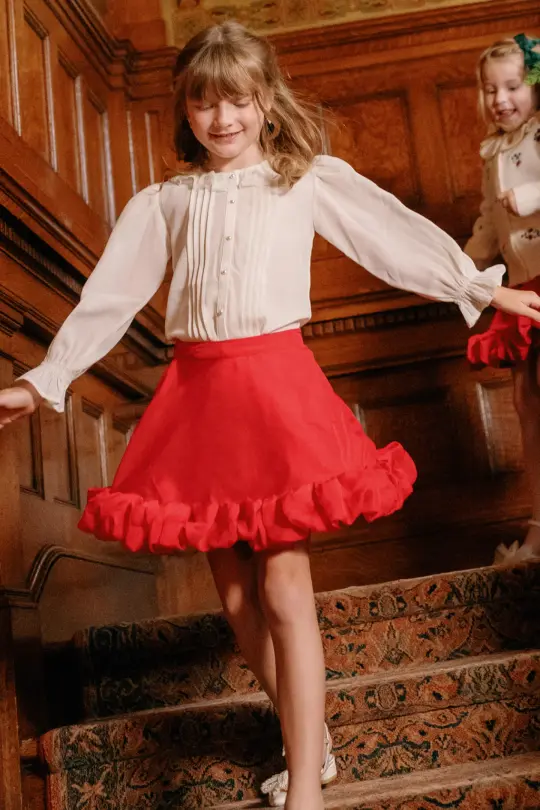 Mini Kendy Skirt in Poinsettia