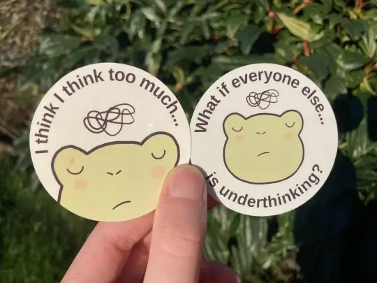 Cute frog overthinker stickers