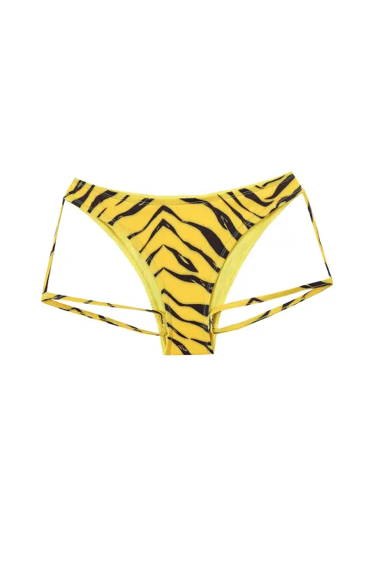 Low Rise Garter Bikini Bottom Tiger Stripe